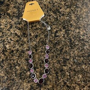 Monet Necklace with Pink and Silver Accents